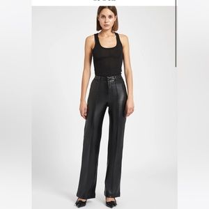 Because of Alice Wide Leg Faux-Leather Trousers